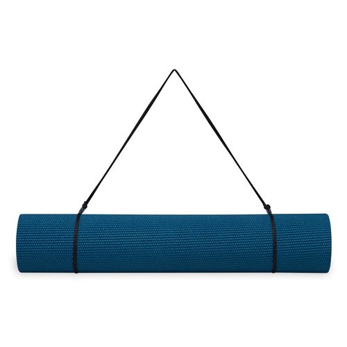 Mata z paskiem do jogi Essentials Gaiam 183 x 61 x 0,6 cm niebieska na Arena.pl