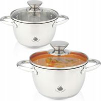 GARNEK Z SZKLANĄ POKRYWKĄ LEON 2,1L 18 CM STAL NIERDZEWNA