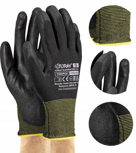 rękawice robocze czarne j-timipoli_bb9-l - 12 par na Arena.pl