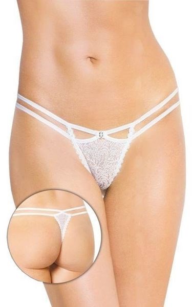 Ozdobne Białe Stringi Damskie 2450 Soft Line M/L zdjęcie 3