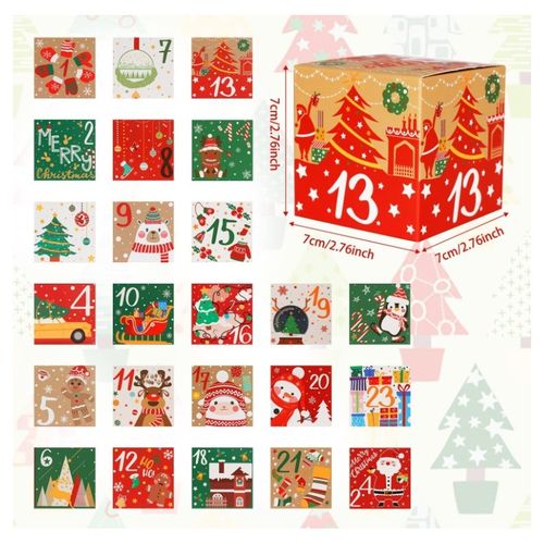 kalendarz adwentowy diy 24 kolorowe pudełeczka do otwierania piękny wzór na Arena.pl