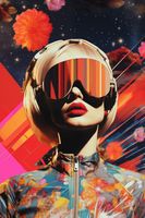 Plakat 20x30cm Retrofuturystyczna Muza