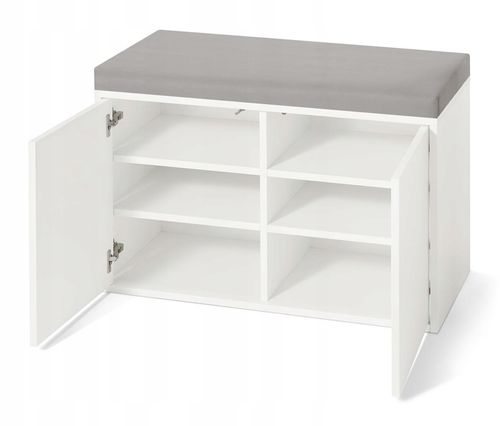 Szafka Na Buty Obuwie Siedzisko Czarny Połysk Ze Schowkiem Do Przedpokoju na Arena.pl