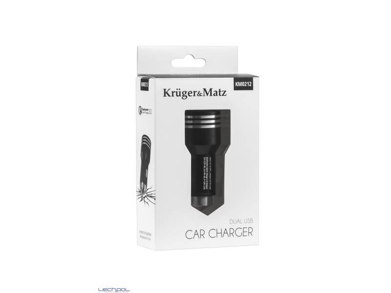 KM0212 Ladowarka samochodowa Kruger&Matz 2xUSB z zdjęcie 3