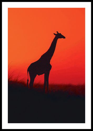 Plakat 40x60cm Żyrafa w Czerni na Arena.pl