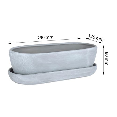 Kaktusiarka ceramiczna 29cm doniczka ciemnoszara eco na Arena.pl