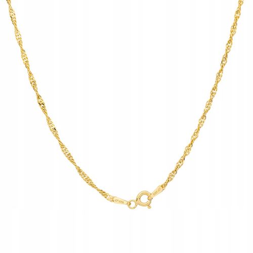 Złoty Singapur Łańcuszek Damski Długość 45cm Mocny ze Srebra 925 1,8mm na Arena.pl