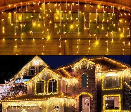 LAMPKI ŚWIĄTECZNE SOPLE CIEPŁE 500 LED 23m ŁAŃCUCH GRATIS GRUBY KABEL na Arena.pl