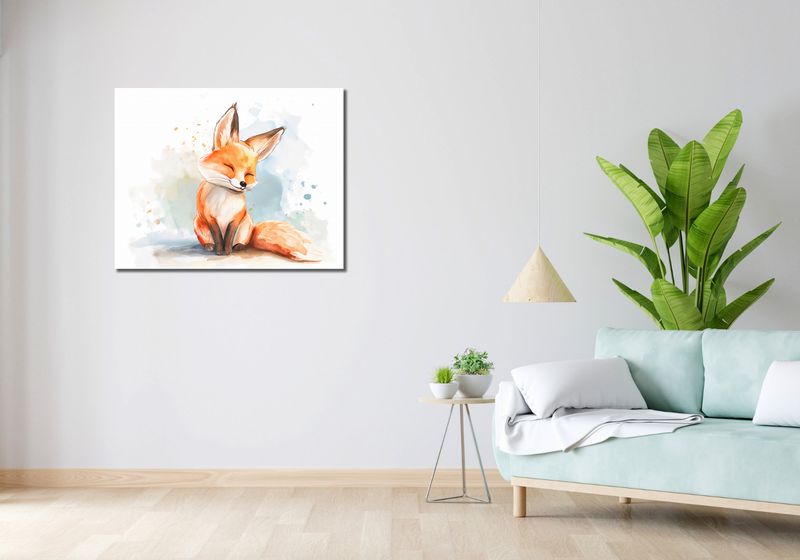 Obraz 90x70cm Zadowolony Lisek zdjęcie 2