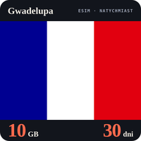 Karta eSIM Internet Gwadelupa 10 GB na 30 dni - bez rejestracji
