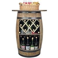Beczka barowa na wino whisky z blatem 62cm tacą wiklinową leżakiem wenge
