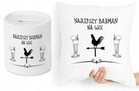 Dla Barmana Zestaw Poduszka + Skarbonka Prezent Z Nadrukiem Ze Zdjęciem