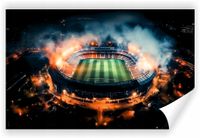 Fototapeta PREMIUM STRUKTURA ZMYWALANA stadion piłkarski Dym z pochodni