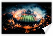 Fototapeta PREMIUM STRUKTURA ZMYWALANA stadion piłkarski Dym z pochodni