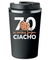 KUBEK TERMICZNY Premium czarny prezent CIACHO na 70 lat URODZINY KT_416