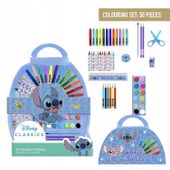Zestaw Plastyczny Teczka Kredki Markery Kolorowanka Lilo & Stitch Sticz