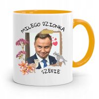 Kubek Żółty Prezydenta Andrzej Duda Pis Dla Ciebie Z Nadrukiem Ze Zdjęciem