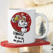 Świąteczny kubek z imieniem - Ho ho ho na piwo!