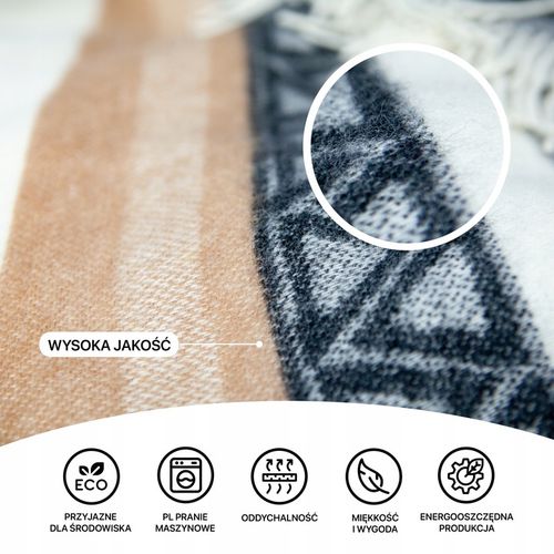 KOC Swiateczny WEŁNIANY cieply 100% wełna nowozelandzka 140x200 na Arena.pl