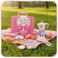 ZABAWKOWY KOSZ PIKNIK DLA DZIECI PLASTIKOWE AKCESORIA KUCHENNE OWOCE ZESTAW