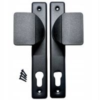 Pochwyt-pochwyt czarny z rozstawem 90 na wkładkę do drzwi furtki