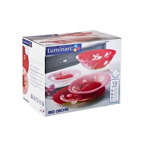 Serwis obiadowy 19-el. RED ORCHIS LUMINARC na Arena.pl