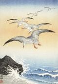 Plakat 70x100cm Five Seagulls, Koson Japoński Vintage do Salonu