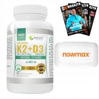 WITAMINA K2 MK-7+D3 ORGANICZNY OLEJ KOKOS MCT NA ODPORNOŚĆ 120k + PILL BOX