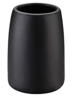 Kubek łazienkowy na szczoteczki 350 ml ceramiczny czarny matowy gładki