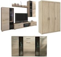 Zestaw meble pokojowe Meblościanka Szafa Komoda do salonu dąb sonoma