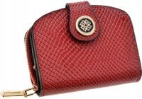 Portfel Skórzany Damski Czerwony Elegancki Funkcjonalny Pojemny Skóra