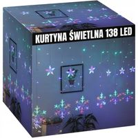 Girlanda kurtyna ŚWIETLNA LED LAMPKI gwiazdki płatki śniegu MULTIKOLOR 3m