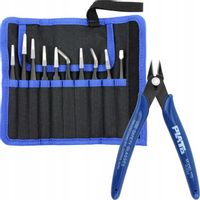 ZESTAW 10x PINCETA PĘSETA METALOWA ESD + AKCESORIA