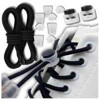 Sznurówki do butów elastyczne bez wiązania ze ściągaczem czarne