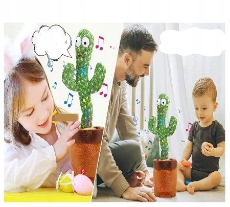 Śpiewający i Tańczący Kaktus Led 33cm Powtarza Słowa na Arena.pl