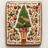 CIASTKO LUKROWANE DZIEWCZYNKA Z CHOINKĄ PROSTO NO3 ROZ.XL RĘCZNIE ROBIONE