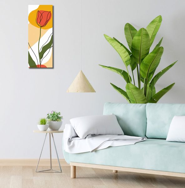 Obraz 20x60cm Przerysowany Tulipan zdjęcie 2