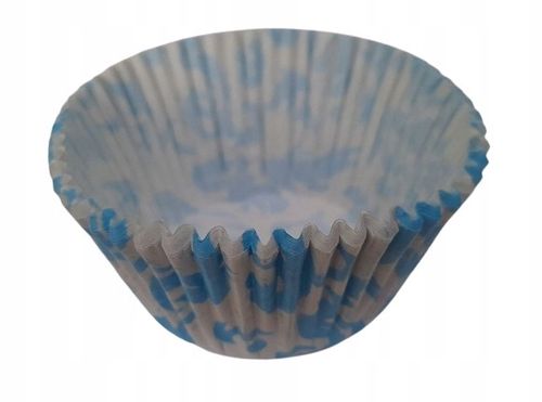 FOREMKI PAPILOTKI do muffinek srebrne w niebieski wzór 50x35 mm 100 szt na Arena.pl