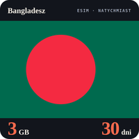 Karta eSIM Internet Bangladesz 3 GB na 30 dni - bez rejestracji