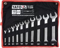 YATO KLUCZE PŁASKIE 6-27 10 SZT YT-0380 SATYNA ZESTAW POLEROWANE PŁACHTA