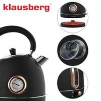 Czajnik elektryczny 1.8L z Termometrem RETRO Klausberg KB-7905 2200W Czarny