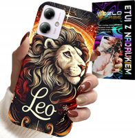 ETUI DO MOTOROLA MOTO G14 - LEW, ZNAK ZODIAKU ASTRONOMIA, CASE + SZKŁO