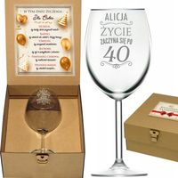 Kieliszek do Wina z grawerem prezent na 30 40 50 urodziny dla koleżanki XXL