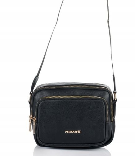 MONNARI Torebka na ramię LISTONOSZKA Pojemna DWUKOMOROWA PASEK LOGO PREMIUM na Arena.pl