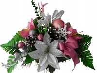 Stroik świąteczny na grób, Boże Narodzenie poinsecja, renifer,