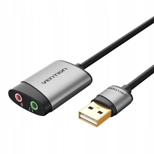 2 x Vention Zewnętrzna Karta Dźwiękowa Adapter USB-A Mikrofon Słuchawki 0,1 na Arena.pl