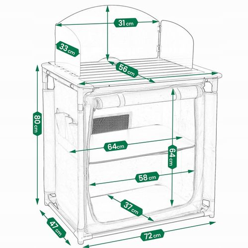 KUCHNIA TURYSTYCZNA SZAFKA stół składany ogrodowy torba KEMPINGOWY stolik, na Arena.pl