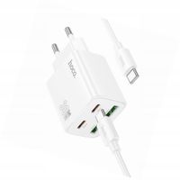 Biała ładowarka cztery porty USB-C 30W Hoco do Xiaomi Redmi Note 14 Pro 5G