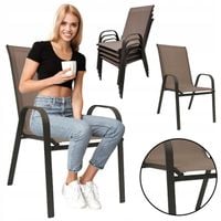 WYGODNE METALOWE NOWOCZESNE KRZESŁO OGRODOWE TARAS BALKON MAJORKA BRĄZOWE