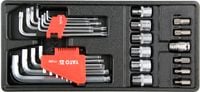 wkład do szuflady klucze hex, torx, nasadki 31 części - yt-55451